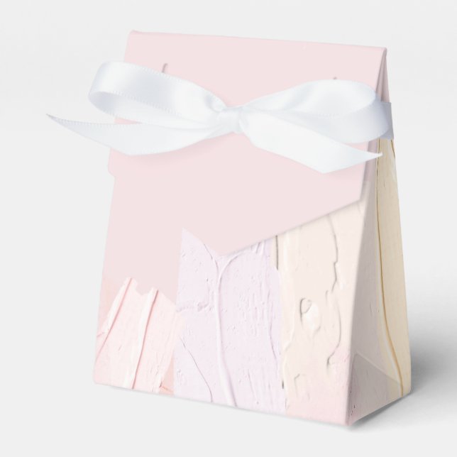 Pastel Blush Pink and Lilac Paint Splash Favor Boxes (Front Side)