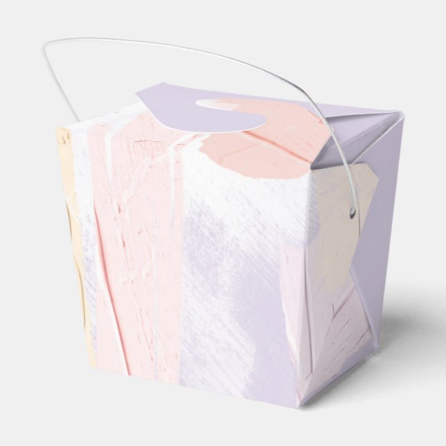 Pastel Blush Pink and Lilac Paint Splash Favor Boxes (Back Side)