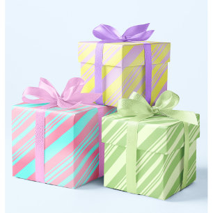 Pastel Blush Pink Baby Blue Lavender Green Easter Wrapping Paper Sheets