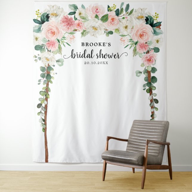 Pastel Blush Pink Bridal shower Photo Backdrop (In Situ)