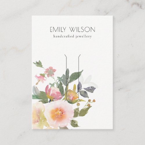 Pastel Blush Pink Floral Bunch Hair Clip Display Business Card