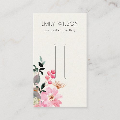 Pastel Blush Pink Floral Bunch Hair Clip Display Business Card