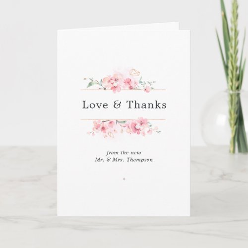 Pastel Blush Pink Geometric  Thank You Card