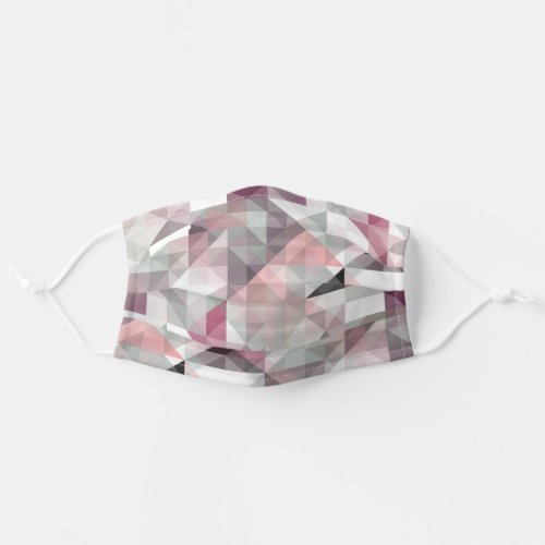 Pastel Blush Pink Mauve Taupe Winter Gray Polygon Adult Cloth Face Mask