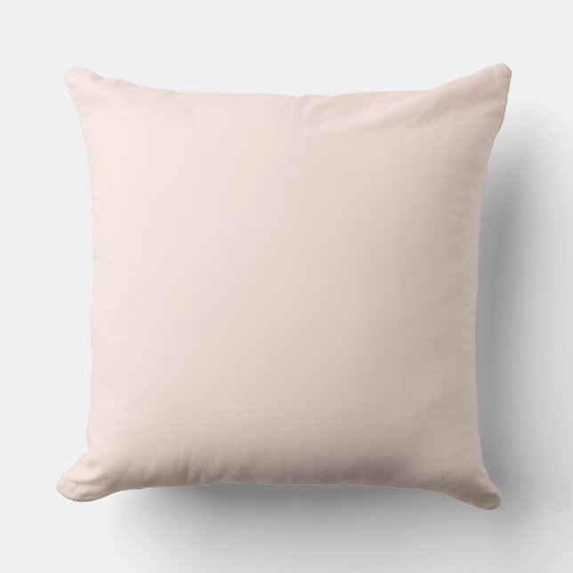 Pastel Blush Pink Solid Color Throw Pillow (Front)