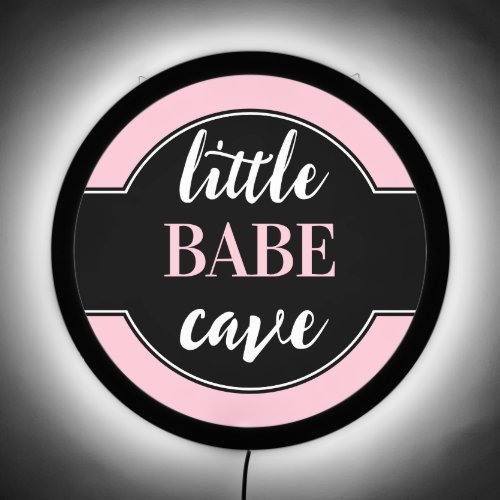 Pastel Blush Pink White Little Babe Cave Room LED Sign