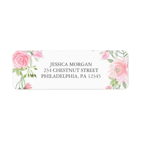 Pastel Blush Return Address Label Wedding