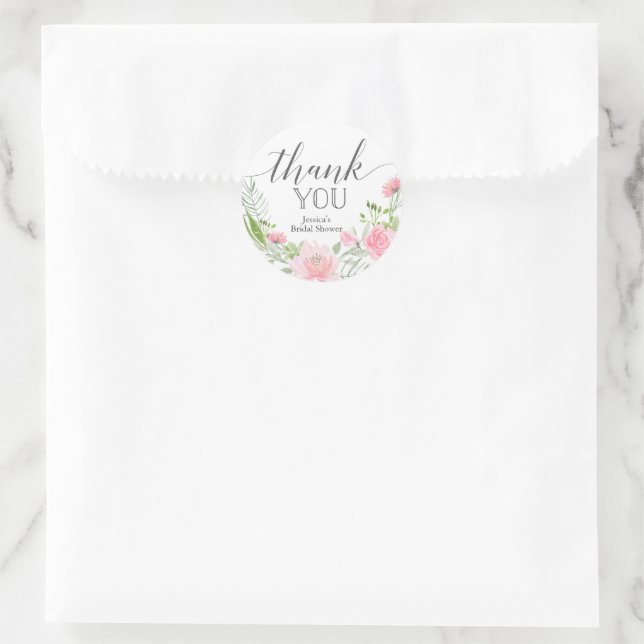 Pastel Blush Thank You Favor Sticker (Bag)