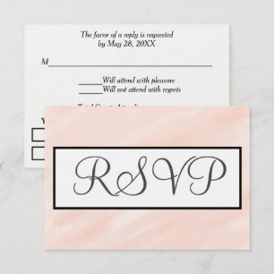 Pastel Blush Watercolor Wedding RSVP Card