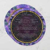 Pastel Boho Batik Round Wedding Menu Cards (Front/Back)
