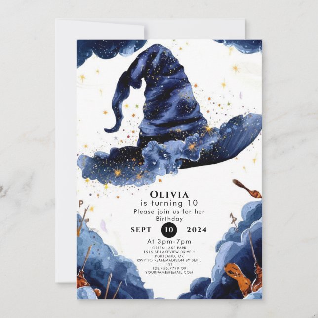 Pastel Boho Enchantment Wizard Birthday Invitation (Front)