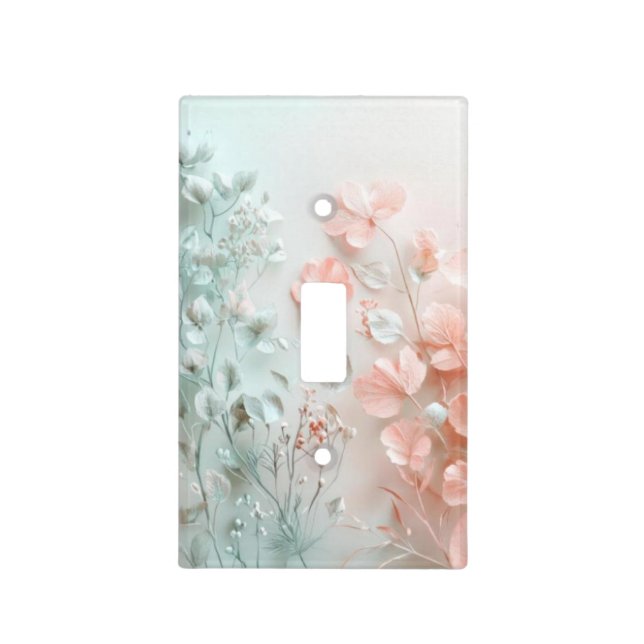 Pastel Boho Flowers Logo Light Switch Cover (Front)