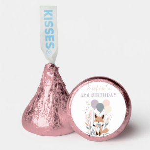 Pastel Boho Fox and Balloons Birthday Hershey®'s Kisses®