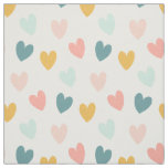 Pastel Boho Hearts-Pinks, Blues, Gold Fabric
