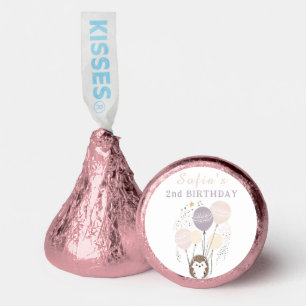Pastel Boho Hedgehog and Balloons Birthday Hershey®'s Kisses®