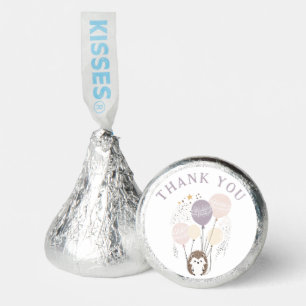 Pastel Boho Hedgehog and Balloons Thank you Hershey®'s Kisses®