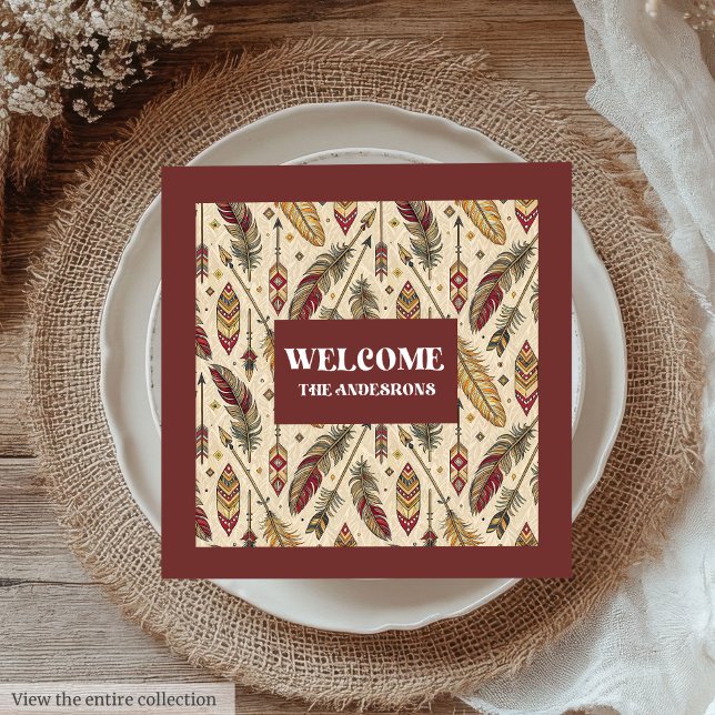Pastel Boho Napkins Classic Tribal Custom Name (Pastel Boho Napkins Classic Tribal Custom Name)