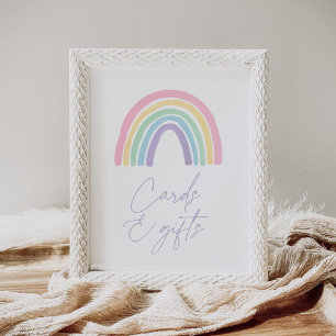 Pastel Boho Rainbow Baby Shower Cards and Gift Poster
