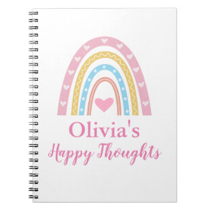 Pastel Boho Rainbow  Personalized Girl  Notebook