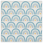 Pastel Boho Rainbows-Blues, Mint, and Gold Fabric