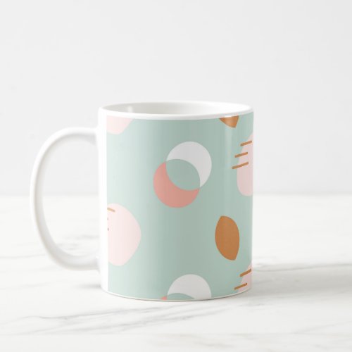 Pastel Boho Shapes Mint Green Colors Coffee Mug