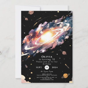 Pastel Boho Space Birthday Invitation