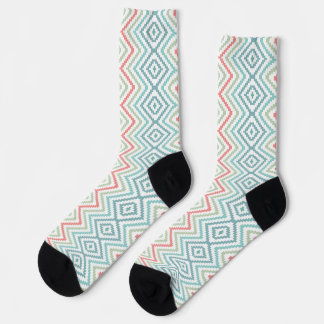 Pastel Boho Tribal Diamond Pattern Socks