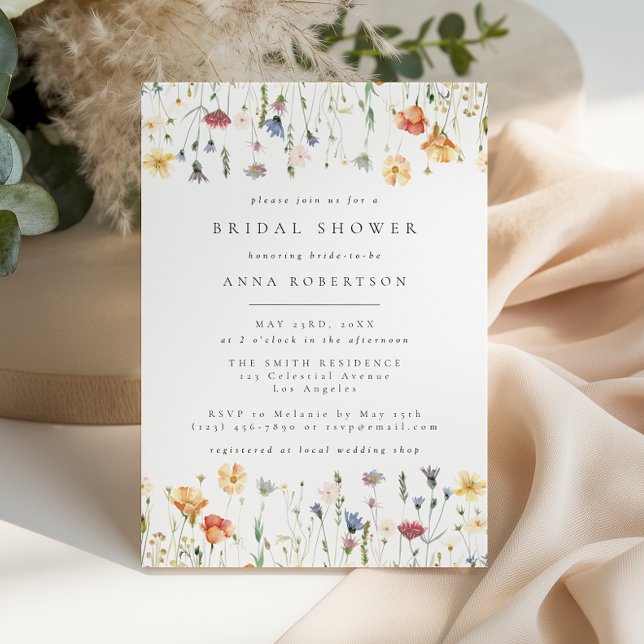 Pastel Boho Wildflower Bridal Shower Invitation (Creator Uploaded)