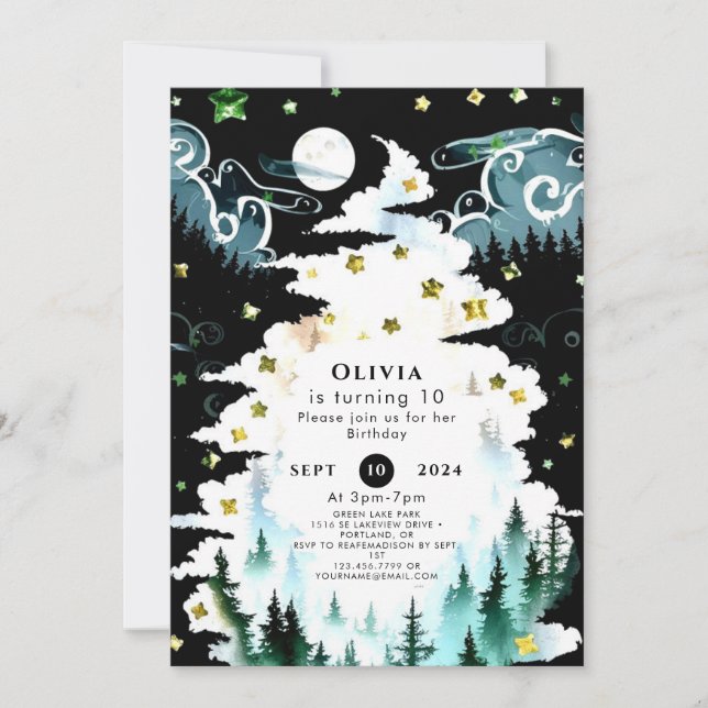 Pastel Boho Woodland Birthday Invitation (Front)