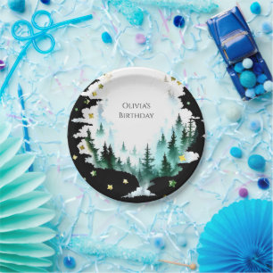 Pastel Boho Woodland Birthday Paper Plates