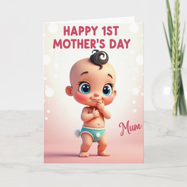 Pastel Bokeh Baby Card (Front)