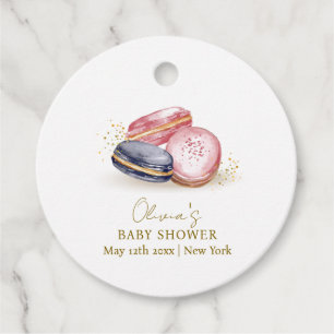 Pastel Bonjour Bébé French Macarons Baby Shower Favor Tags