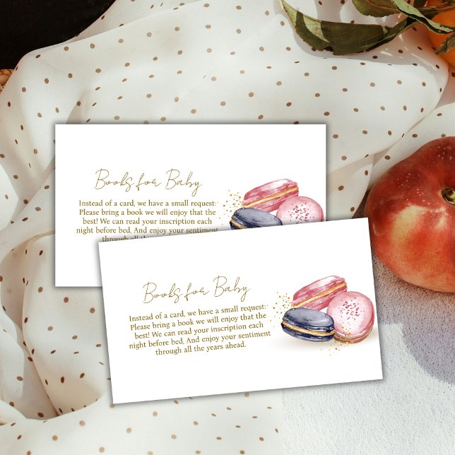 Pastel Bonjour Bébé Macarons Book for Baby Shower  Enclosure Card (Pastel Bonjour Bébé Macarons Book for Baby Shower Enclosure Card)