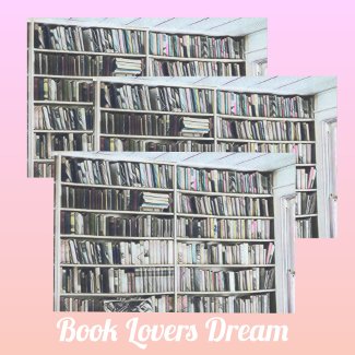 Pastel Bookcase Shelves of Books