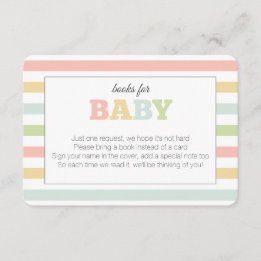Pastel books for baby enclosure, neutral colors enclosure card