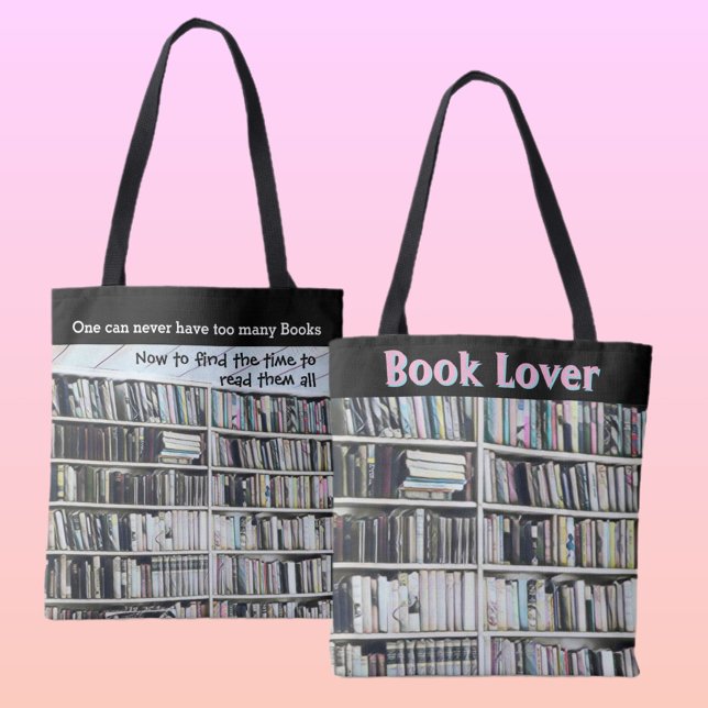 Pastel Books on Bookcase Shelves Chic Black Tote Bag (Creator Uploaded)