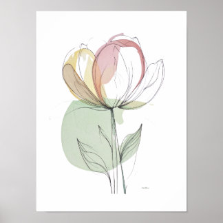 Pastel Botanical Flower Poster | Minimalist Poster