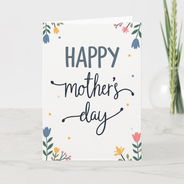 Pastel Botanical Mothers Day Card (Front)