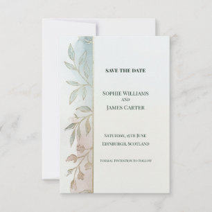 Pastel Botanical Save The Date Card