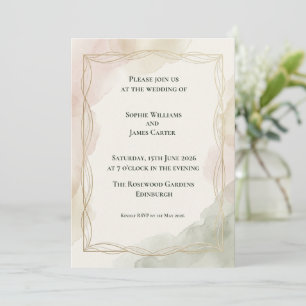 Pastel Botanical Wedding Invitation