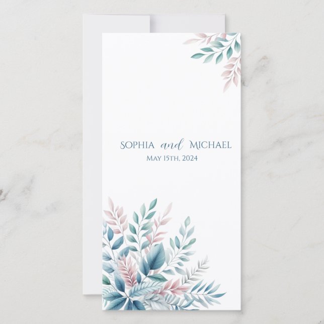 Pastel Botanical- Wedding Program- (Front)