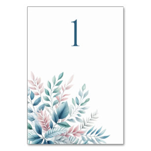 Pastel Botanical Wedding Table Card