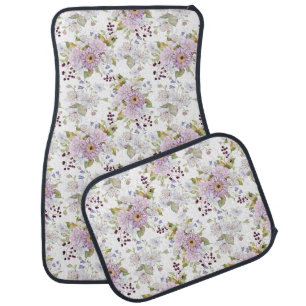 Pastel Botanical Wildflower Watercolor Floral Car Floor Mat