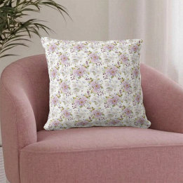 Pastel Botanical Wildflower Watercolor Floral Cust Throw Pillow
