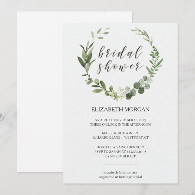 Pastel Bouquet Bridal Shower Invitation Floral (Front/Back)