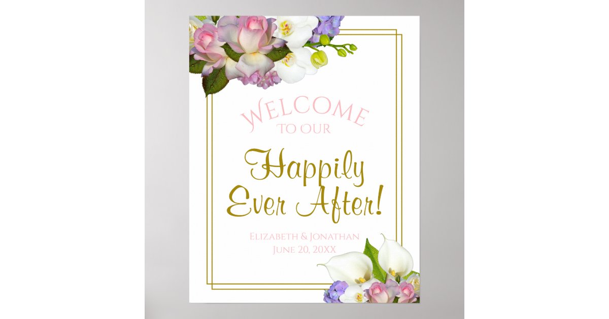 Pastel Bouquet Spring Floral Wedding Welcome Sign | Zazzle