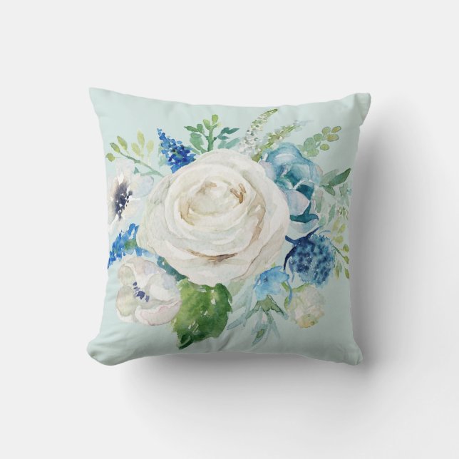 Pastel Bouquet Throw Pillow (Front)