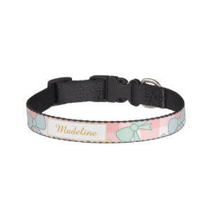 Pastel Bows Gingham Cat Pet Collar