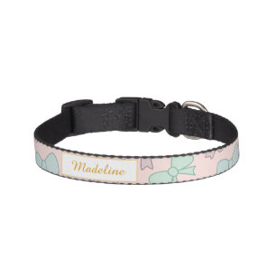 Pastel Bows on Pink Pet Collar