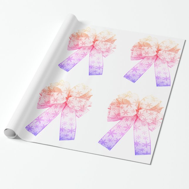 Pastel Bows Wrapping Paper (Unrolled)